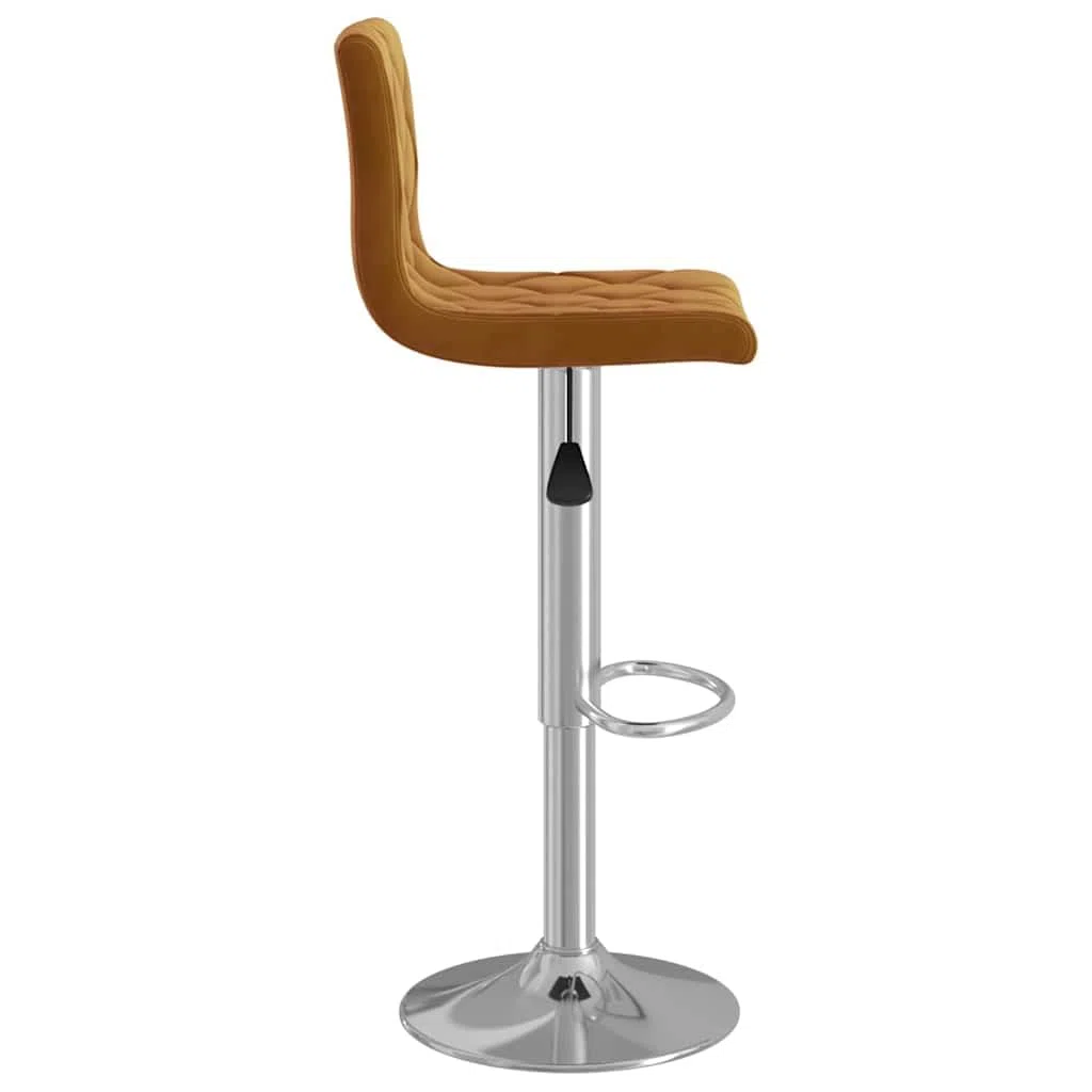 Makastle Tabourets de Bar Lot de 2 Marron en Velours