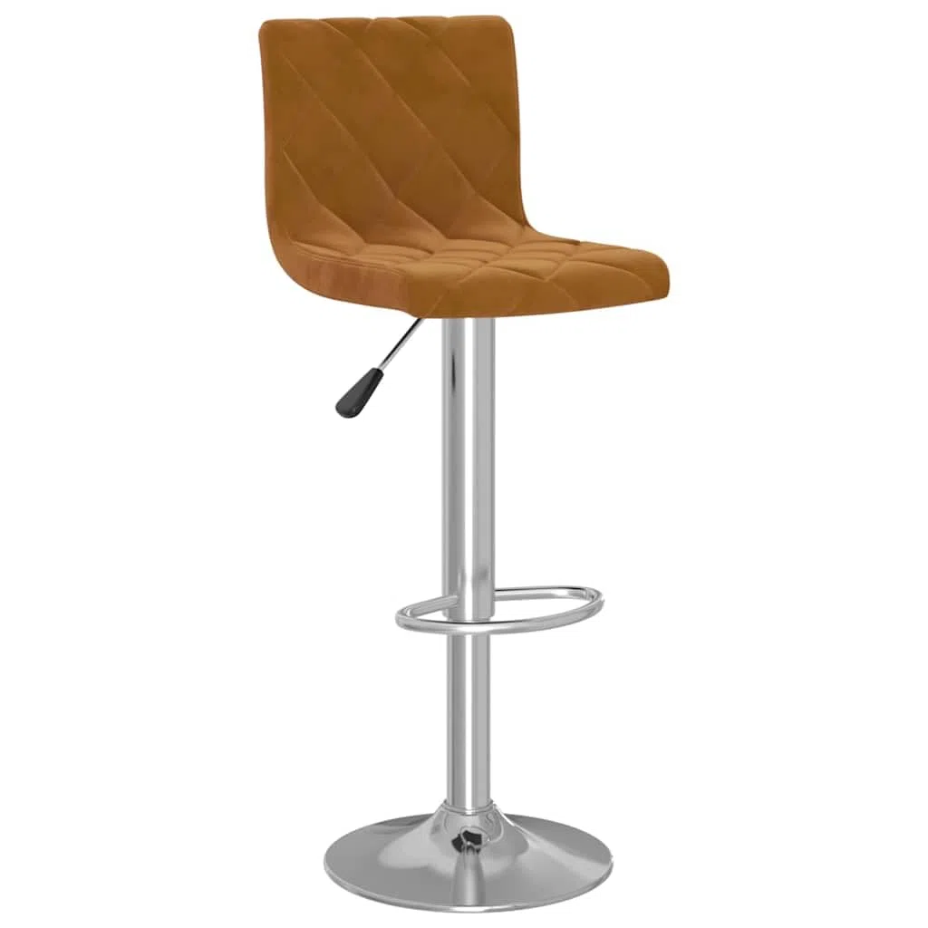 Makastle Tabourets de Bar Lot de 2 Marron en Velours