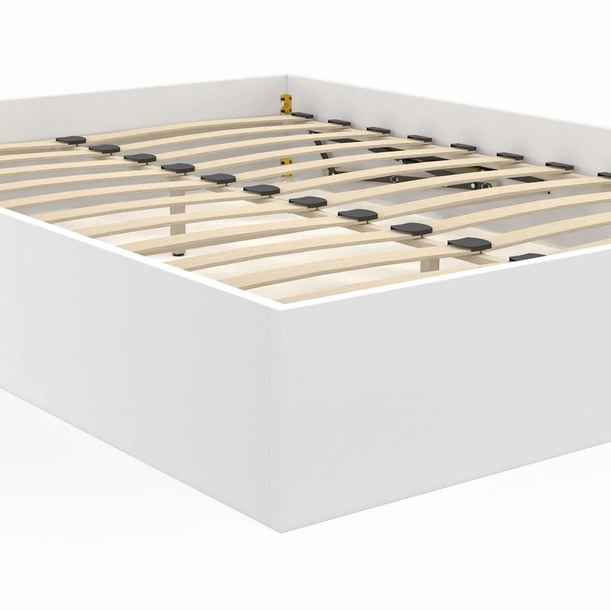 IDMarket - Lit Coffre Double SANDSIDE avec sommier 160 x 200 cm Blanc