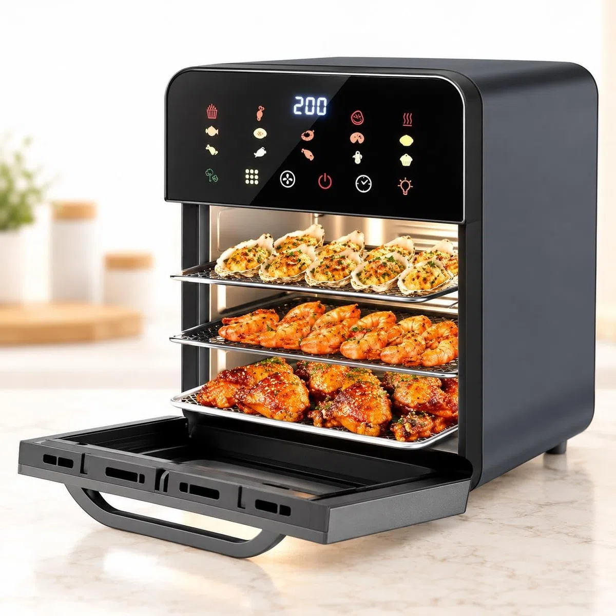 Friteuse À Air Chaud 10L, Mini-four 1350W