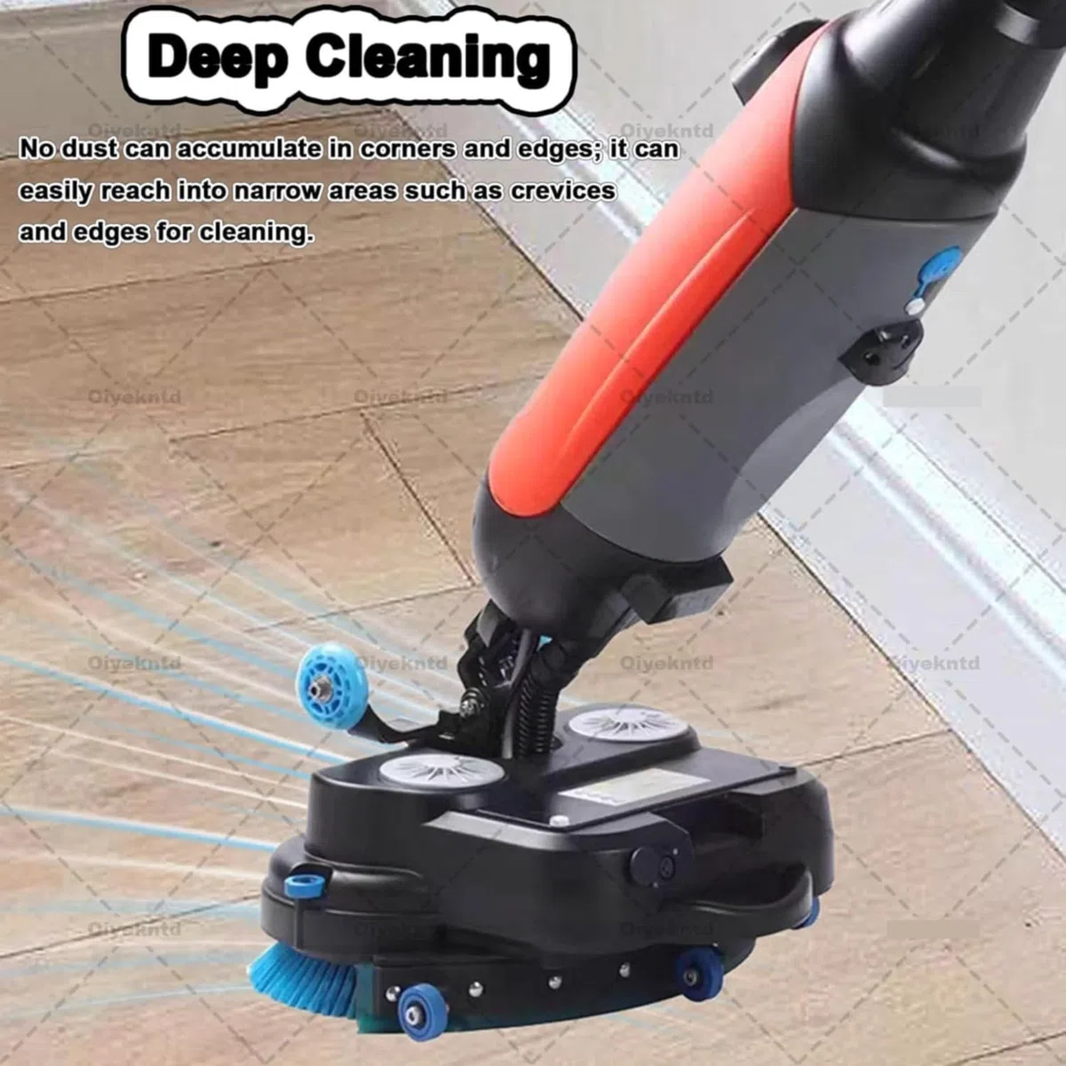 Polisseuse de sol sans fil rouge, double brosse pour espaces domestiques et commerciaux