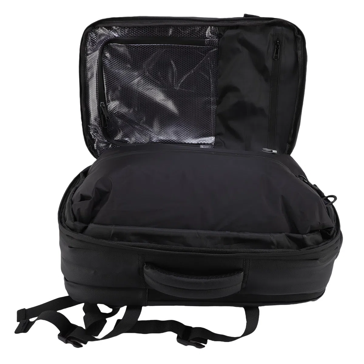 Sac à Dos Extensible à Compression sous Vide, Grande capacité pour Voyage d'affaires, Tissu Oxford Noir, 36-55 L
