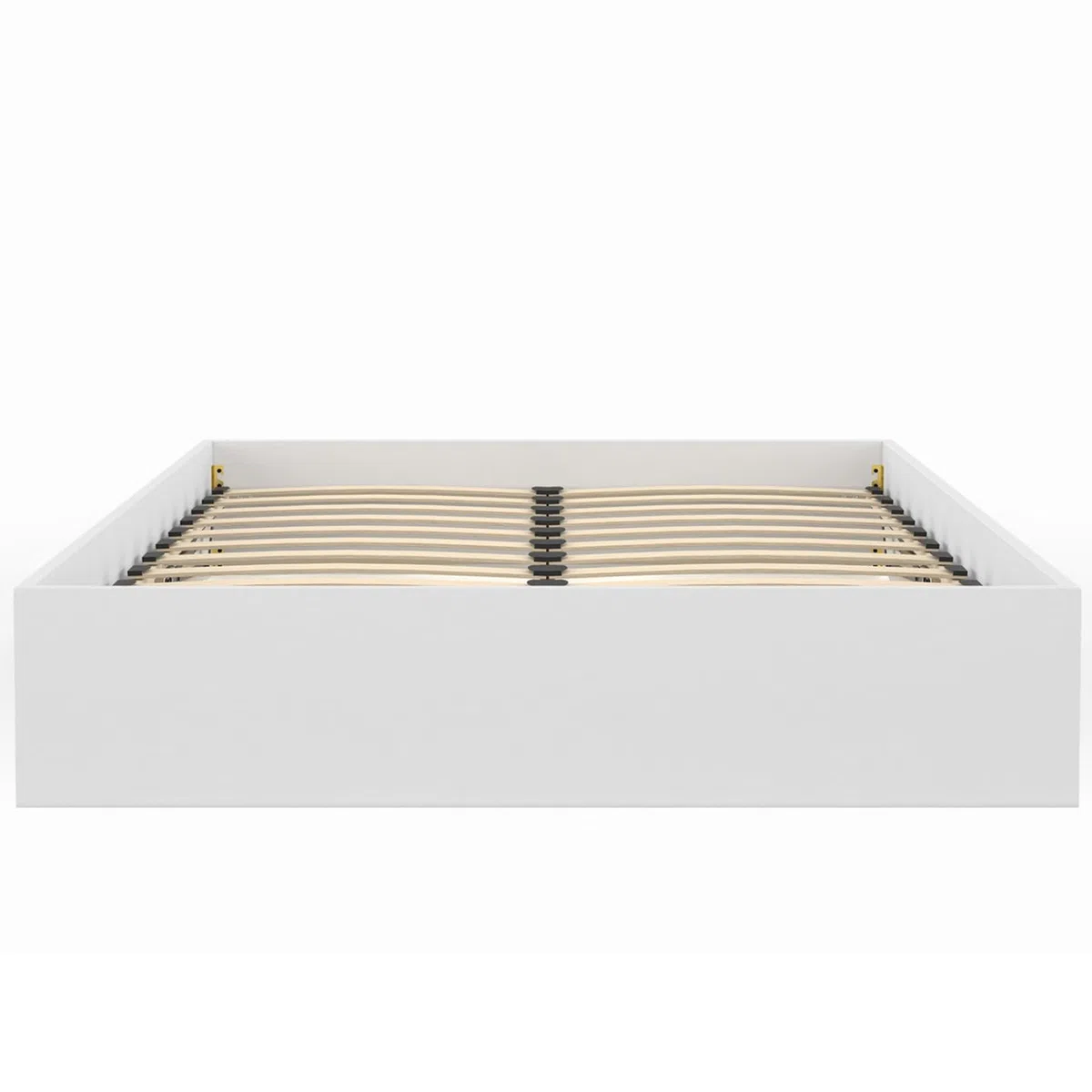 IDMarket - Lit Coffre Double SANDSIDE avec sommier 160 x 200 cm Blanc
