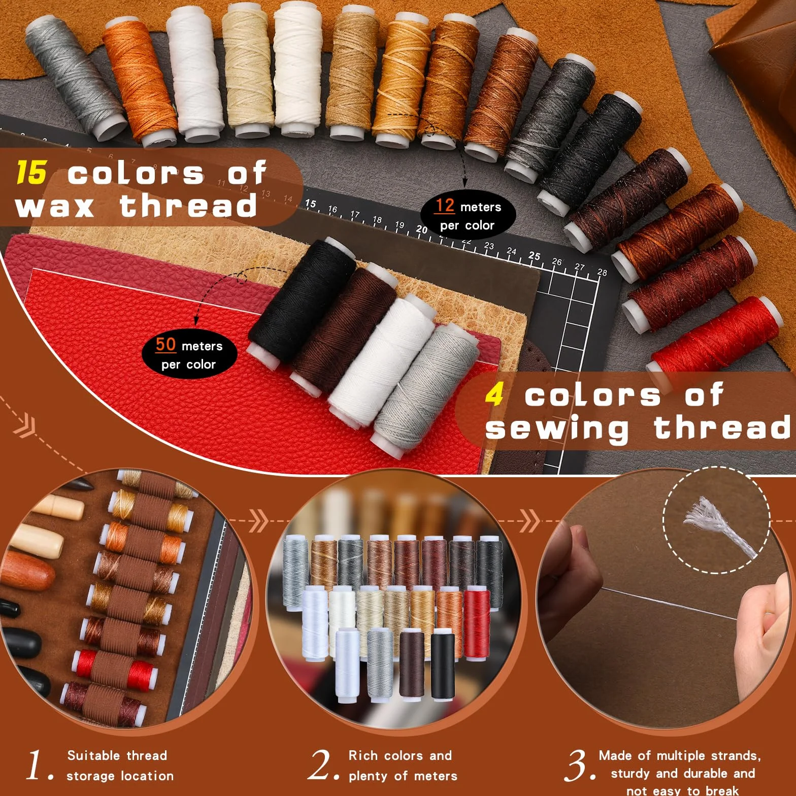 TLKKUE Kit d'outils en cuir pour le travail du cuir avec tapis de découpe personnalisés pour sac à main, gravure, poinçonnage, couture, estampage, outils de ponçage pour travaux manuels professionnels