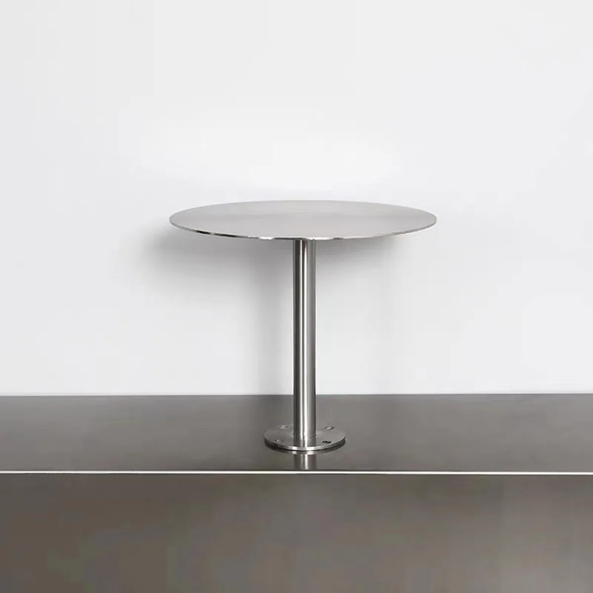 Table pliante ronde en acier inoxydable pour économiser de l'espace – Bureau de bar moderne pour usage intérieur/extérieur – Table de stand de 35 cm / 13.7in pour café et salle à manger, élégante et