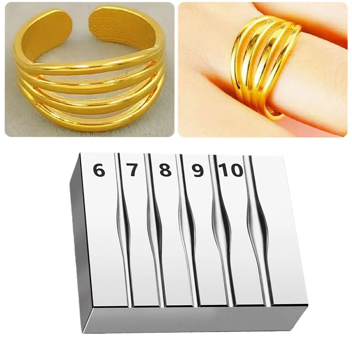 Outil polyvalent à rainures en acier pour divers processus de fabrication de bijoux, y compris les besoins de façonnage des bagues