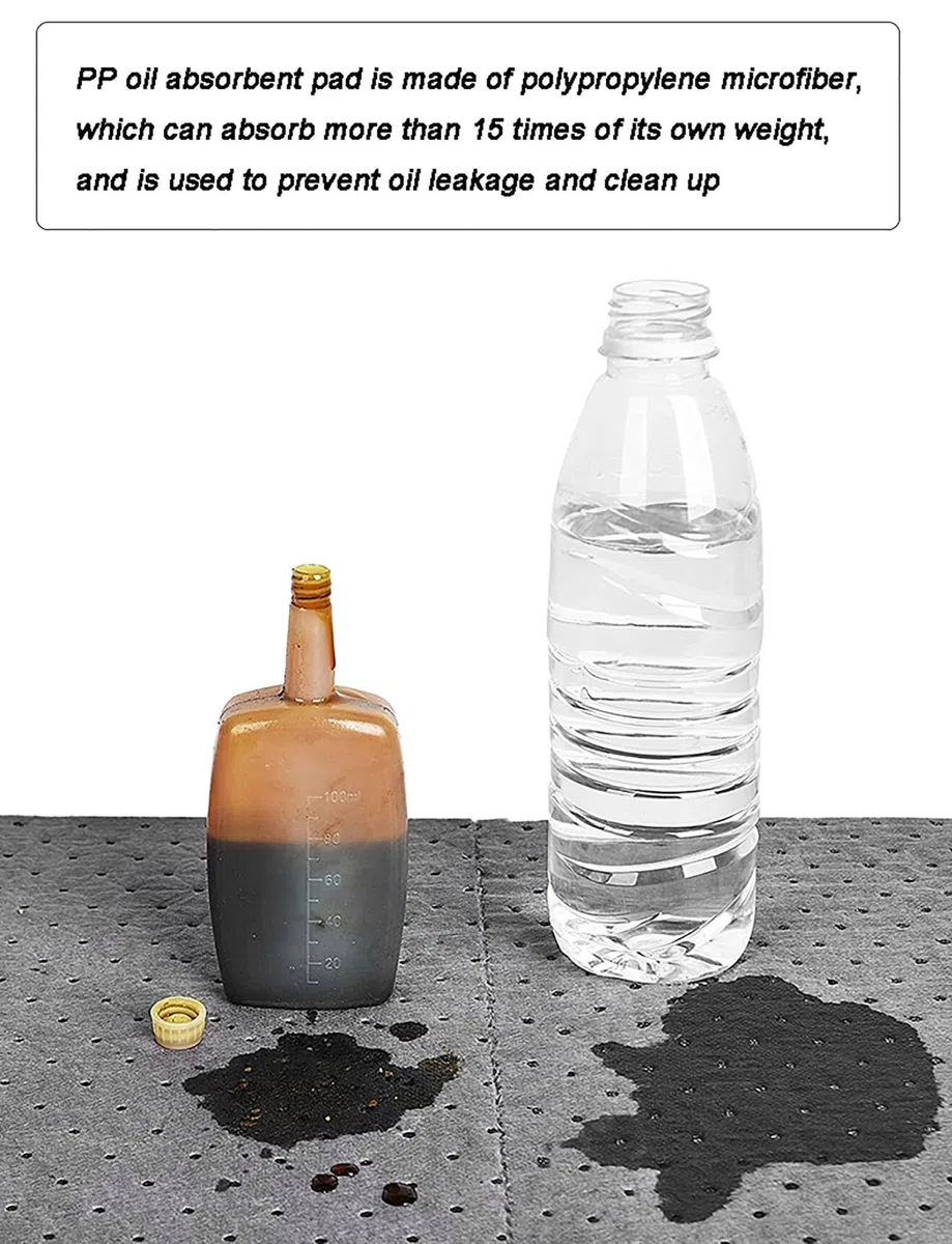 Rouleau de tapis absorbant l'huile industrielle – Coussinets en polypropylène pour absorber l'huile, le diesel, le carburant et les déversements d'hydrocarbures