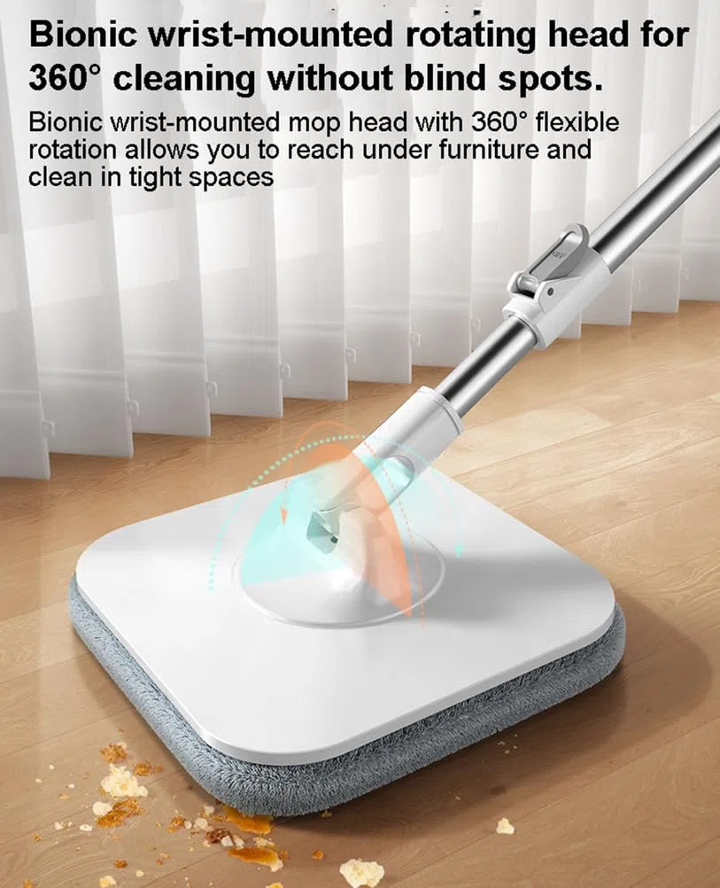 Ensemble Balai et Seau rotatifs pour Le Nettoyage de la Maison, tête rotative à 360 degrés, Double Compartiment pour l'eau Sale et Propre, balais rotatifs pour sols