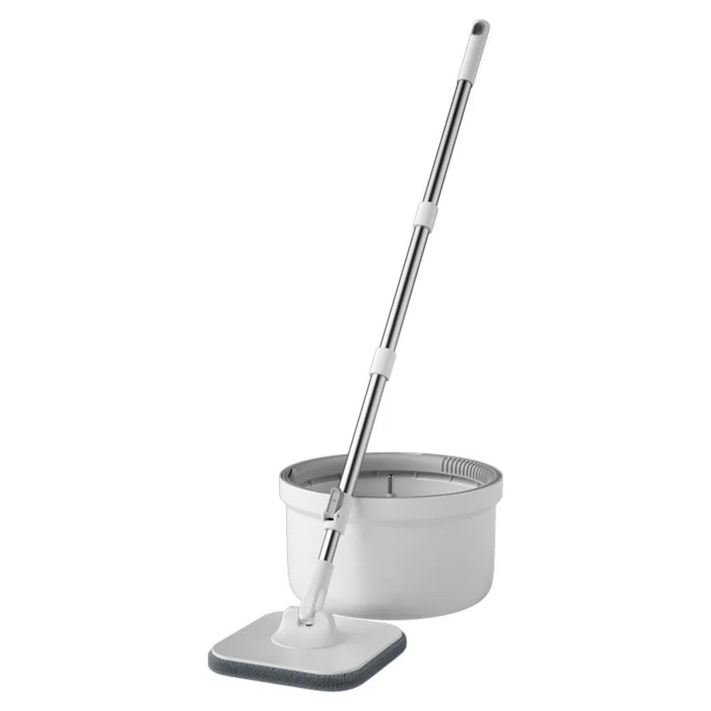 Ensemble Balai et Seau rotatifs pour Le Nettoyage de la Maison, tête rotative à 360 degrés, Double Compartiment pour l'eau Sale et Propre, balais rotatifs pour sols