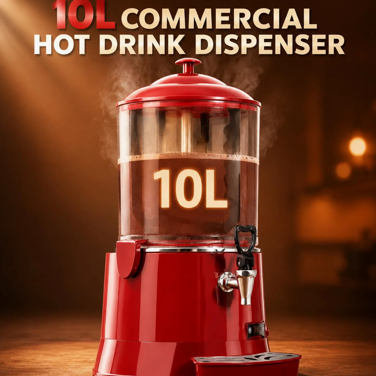 Machine Professionnelle Chocolat Chaud 10L 400W Agitateur 40W Moteur Red