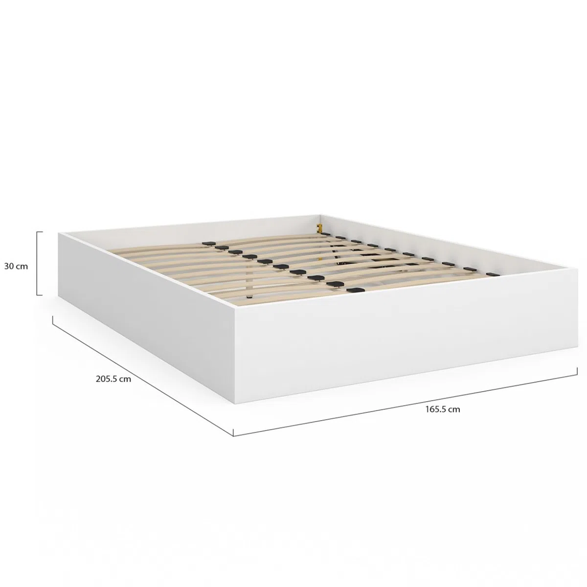 IDMarket - Lit Coffre Double SANDSIDE avec sommier 160 x 200 cm Blanc