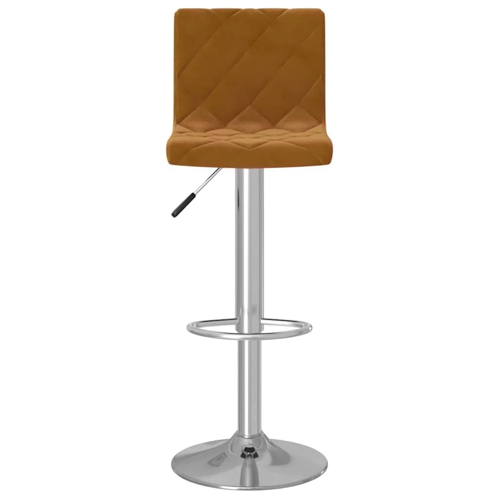 Makastle Tabourets de Bar Lot de 2 Marron en Velours