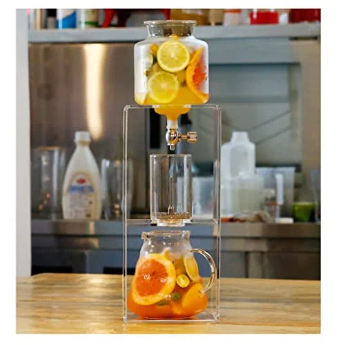 Infusion à froid à débit réglable – Filtre en acier inoxydable et carafe en verre pour un café ou un thé parfait à chaque fois