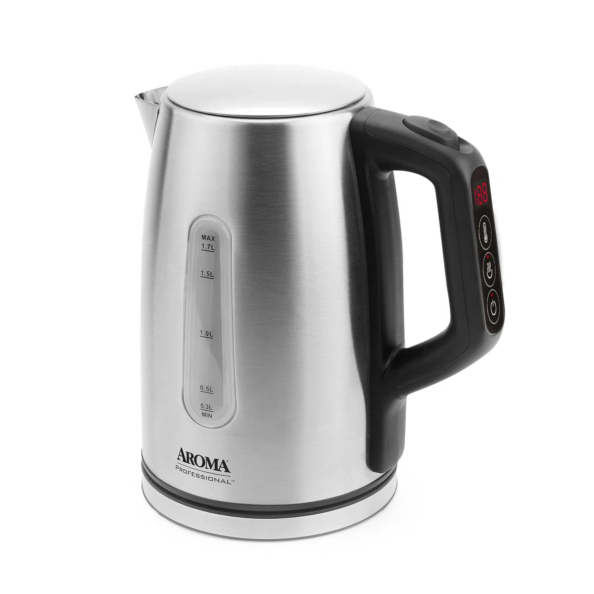 AROMA Bouilloire électrique professionnelle en acier inoxydable 1,7 l/7 tasses (AWK-1810SD)