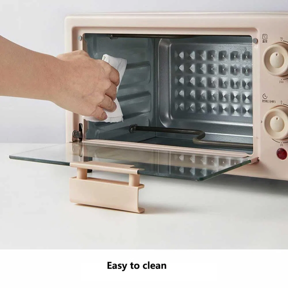 Four à Grille-Pain électrique 10L avec Chauffage par Convection, Cuisson au Four à comptoir Compact pour Le Pain Pizza Bagels, Appareil de Cuisine Rose