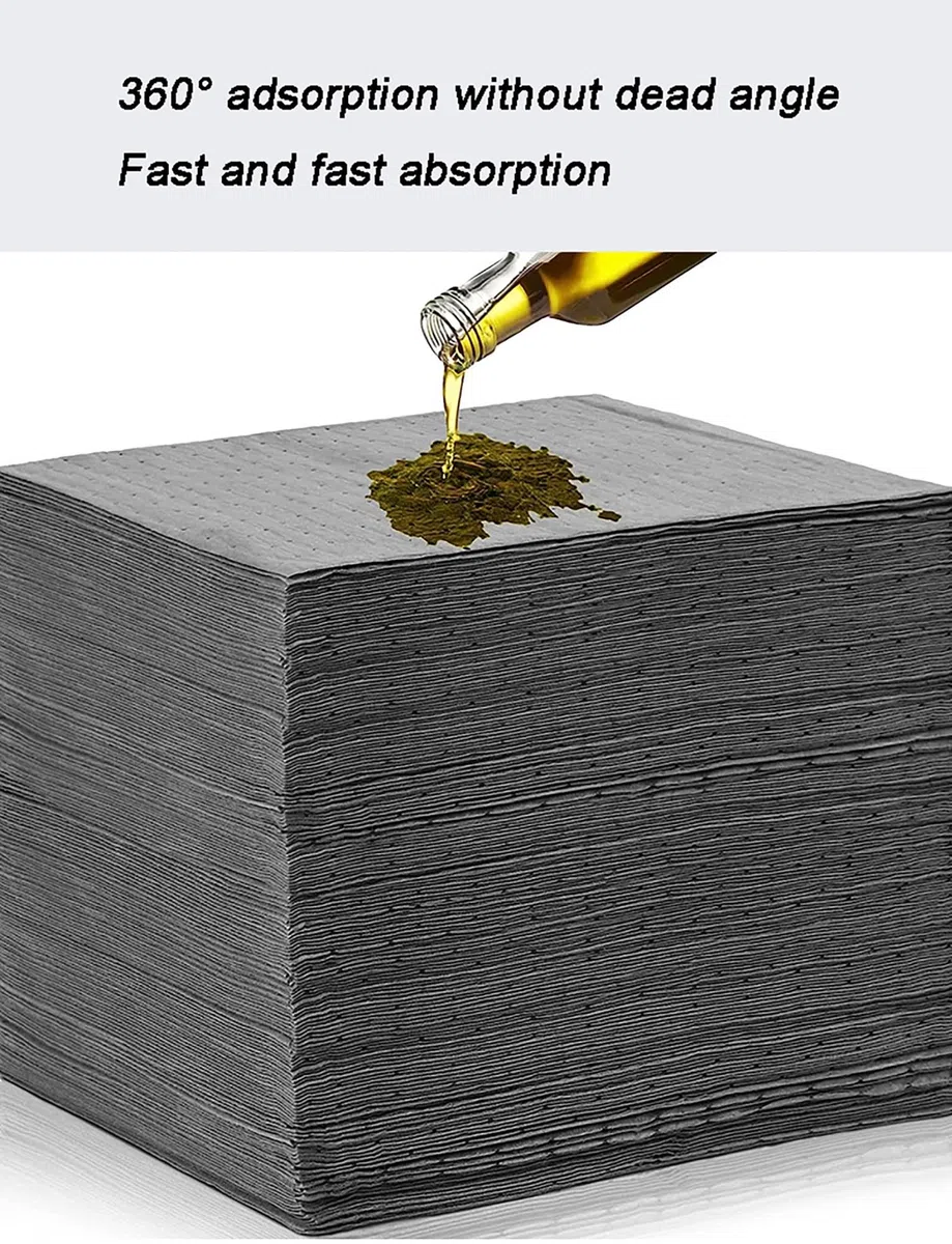 Rouleau de tapis absorbant l'huile industrielle – Coussinets en polypropylène pour absorber l'huile, le diesel, le carburant et les déversements d'hydrocarbures